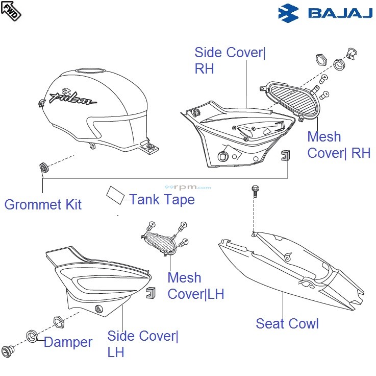 Bajaj Pulsar 150 UG4 DTSi Side Cover