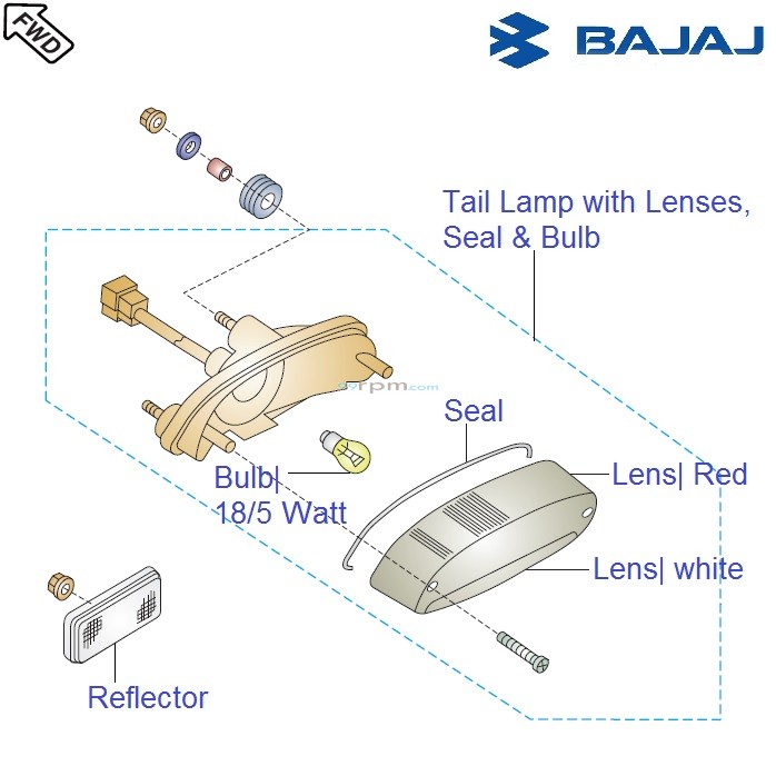 bajaj avenger tail light cover price