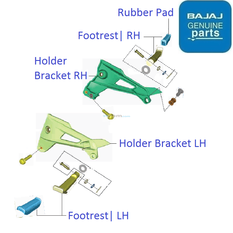 Bajaj Pulsar 150 BS4 Rear Footrest
