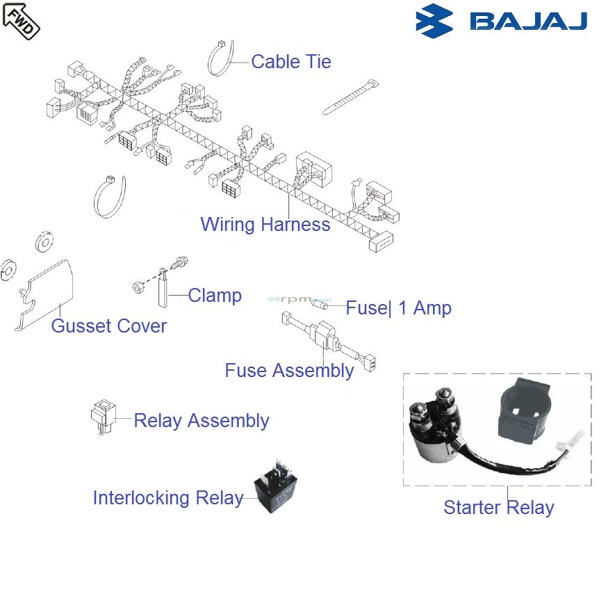 Bajaj Avenger 180 DTSi Wiring & Relays