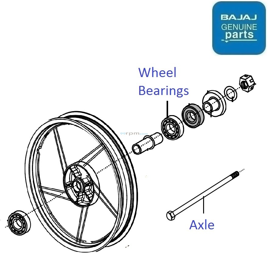 Bajaj XCD 125 Front Axle (Drum Brake Variant)