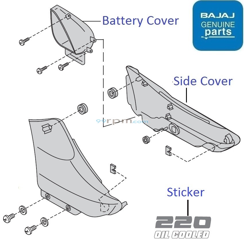 Bajaj avenger battery cover top