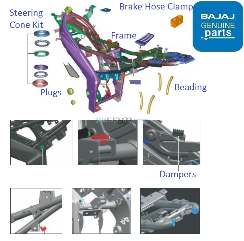 Bajaj Pulsar RS200 BS4 DTSi Body Frame