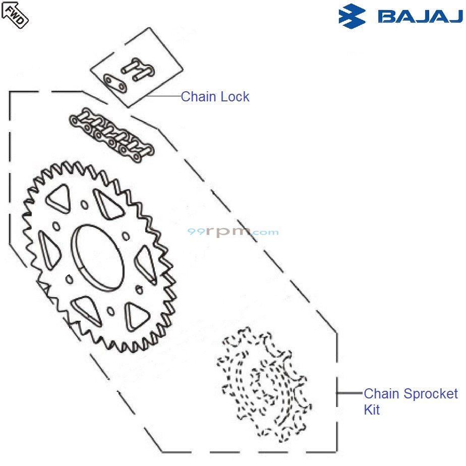 Bajaj avenger 180 street chain sprocket price sale