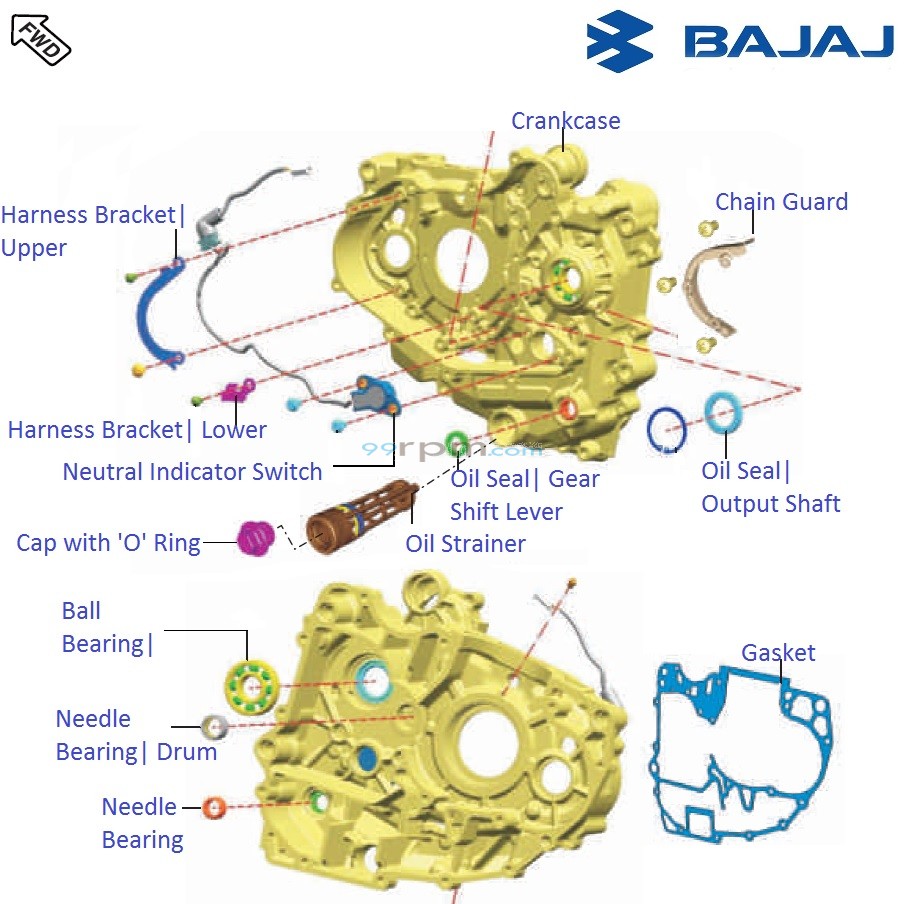 Bajaj Pulsar RS200 BS3 2015 16 LH Crankcase