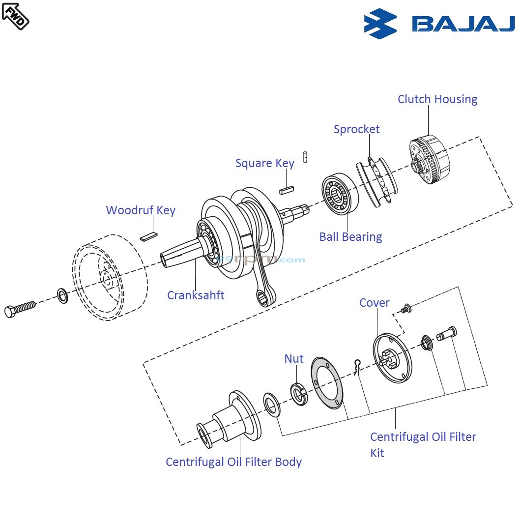 Bajaj Pulsar 220F DTSi Crankshaft
