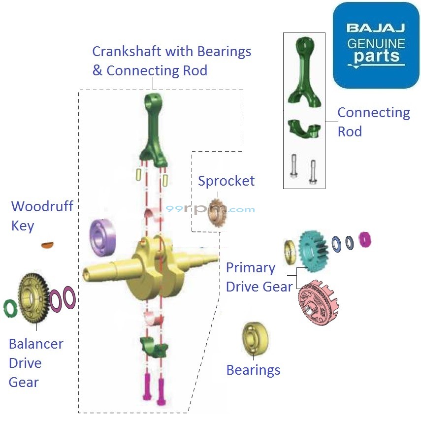 Pulsar rs 200 crankshaft price store