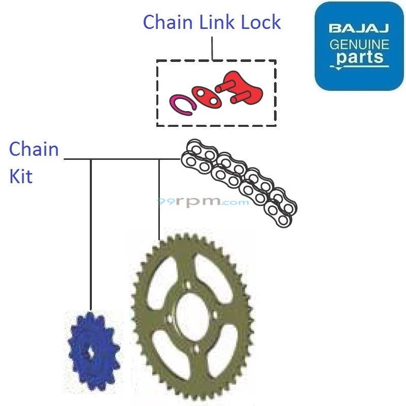 Bajaj CT100 BS6 2020 21 Chain Sprocket Kit