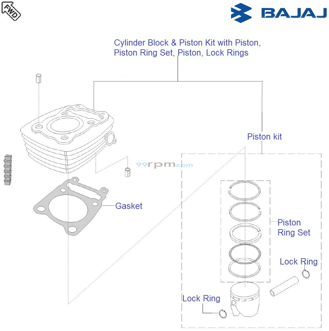 Bajaj Avenger 180 DTSi Cylinder Block