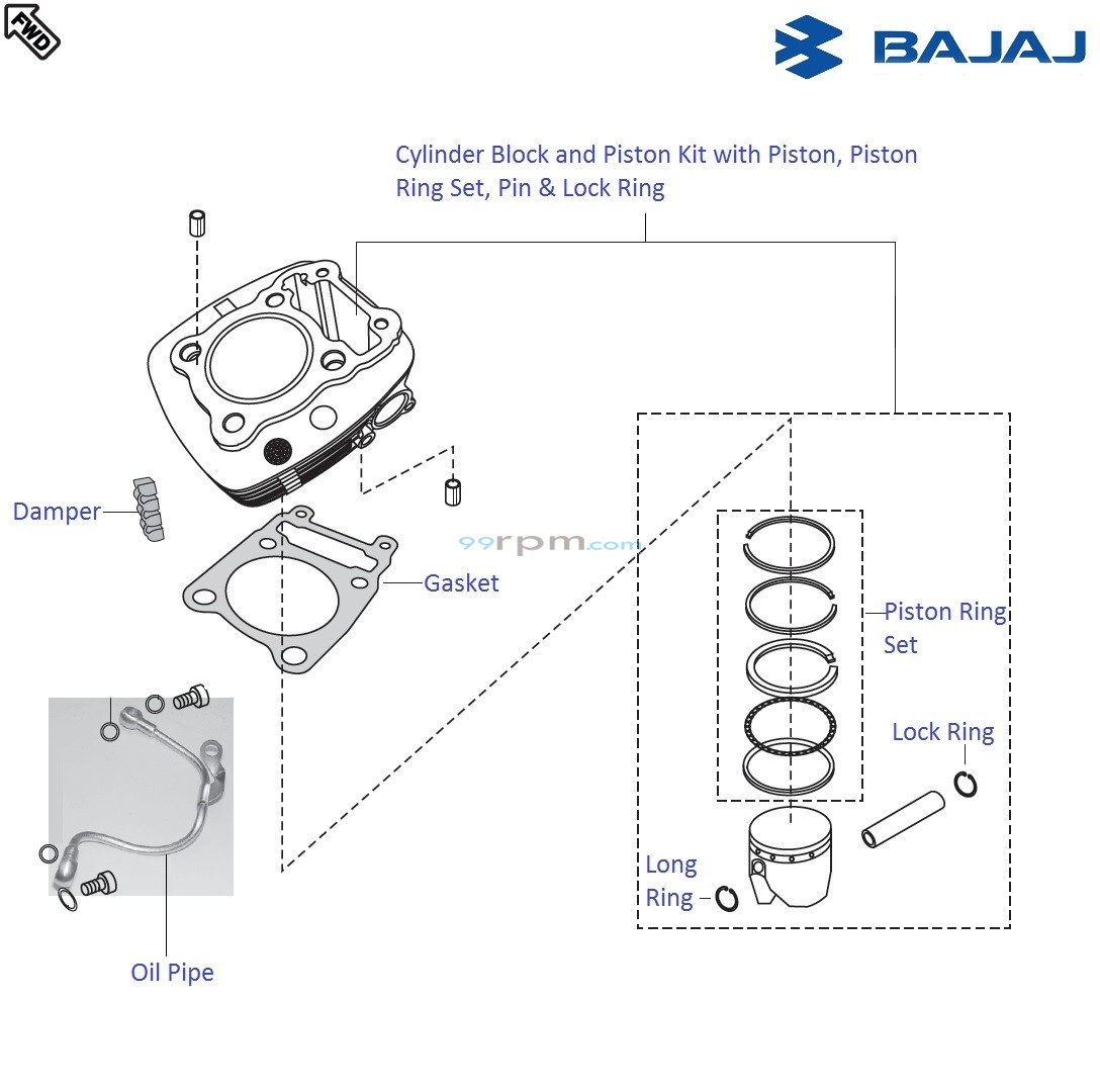 Pulsar 220 block piston price 2025
