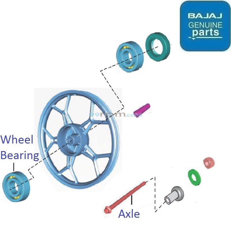 Discover 100T 2013 2014 Front Axle Drum Variant