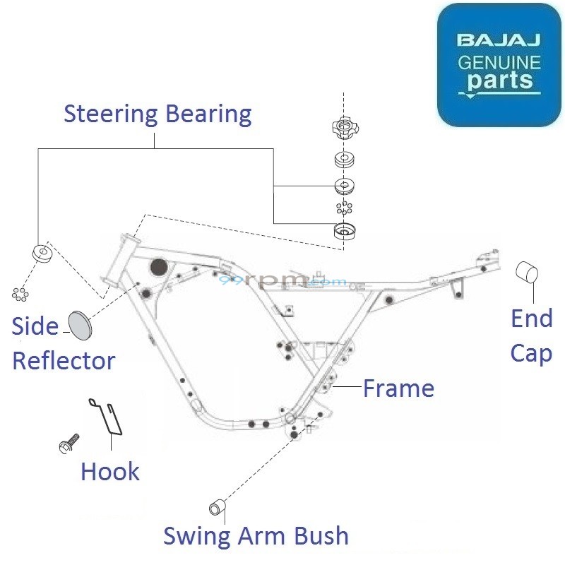 Discover 125 2011 2014 Chassis Frame