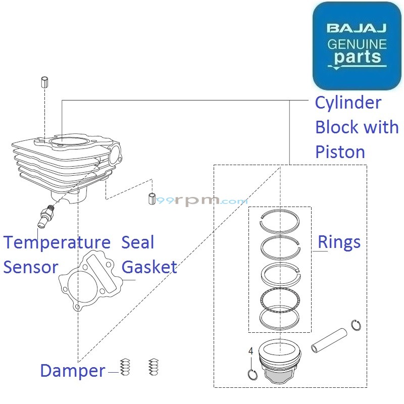 Bajaj discover 125 block piston price shop