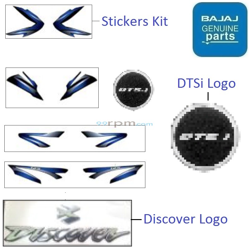 Bajaj Discover 125 Reintroduced 2015 2017 Logos Decals