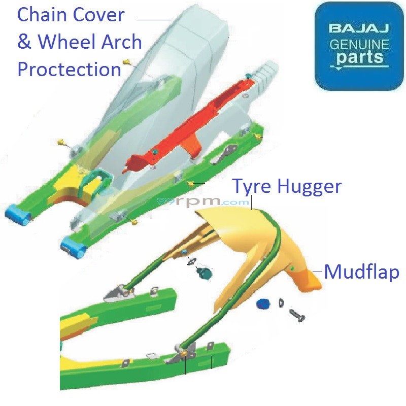 Discover 125ST 2012 2014 Tyre Hugger Chain Cover