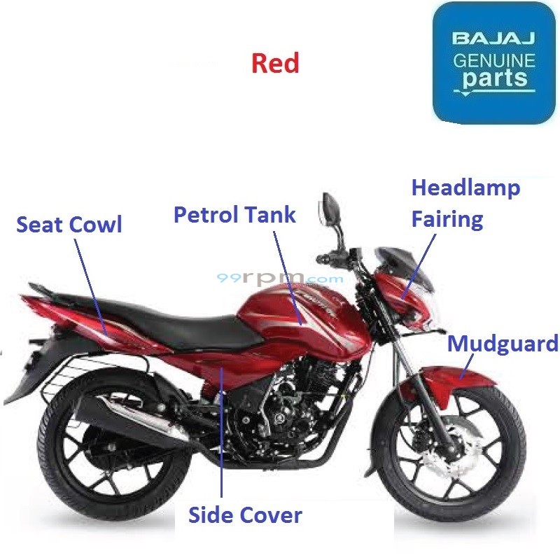 Discover 150S 2014 2016 Red Colour Painted Parts Tank Mudguard Fairing Side Cover Cowl