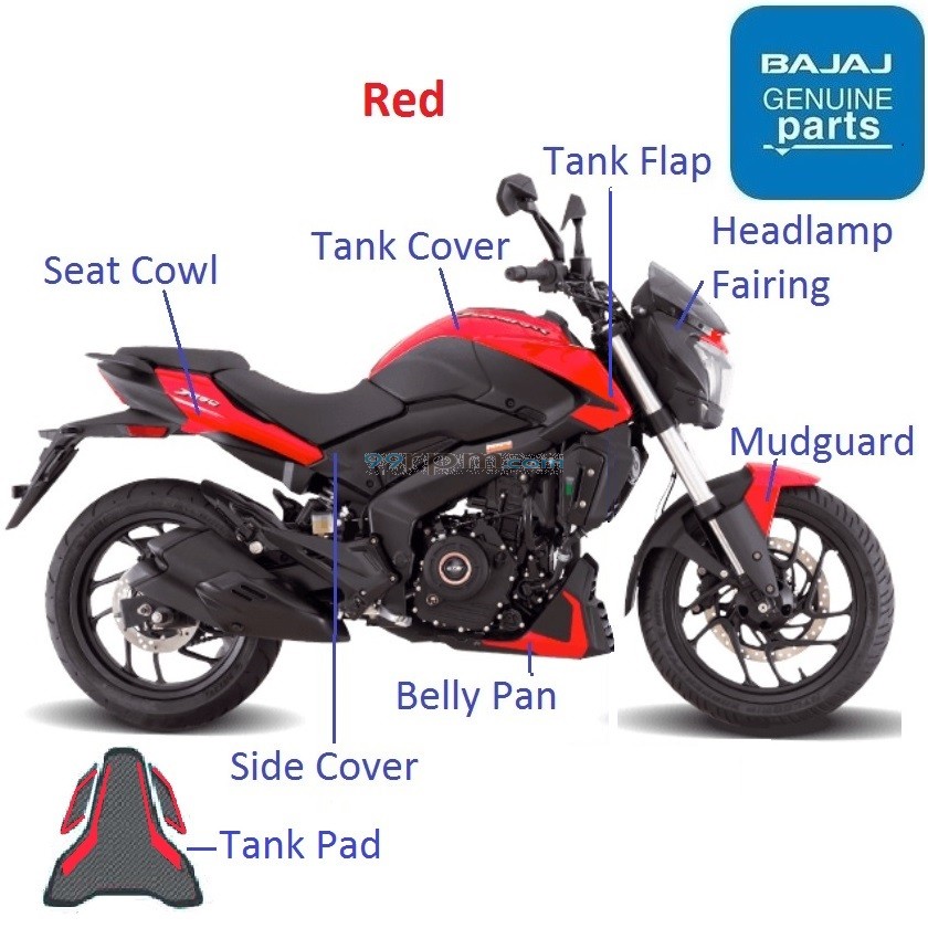 Dominar 250 Red 2020 21 Color Painted Parts