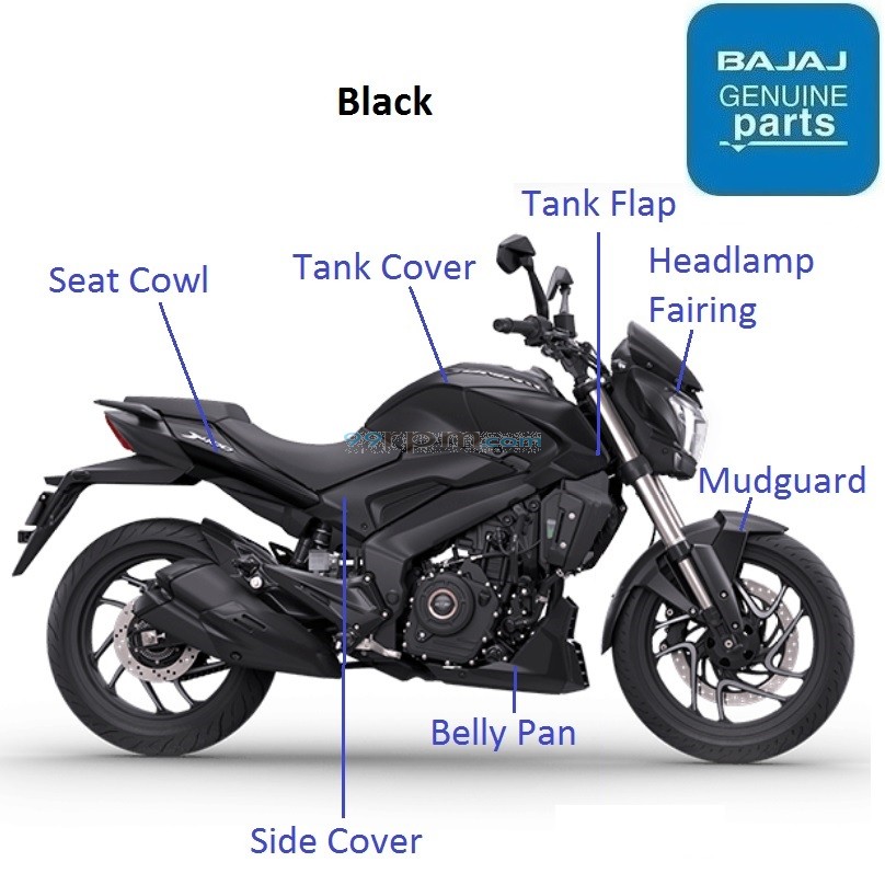Bajaj Dominar 400 UG BS4 2019 20 Black Color Theme Painted Parts