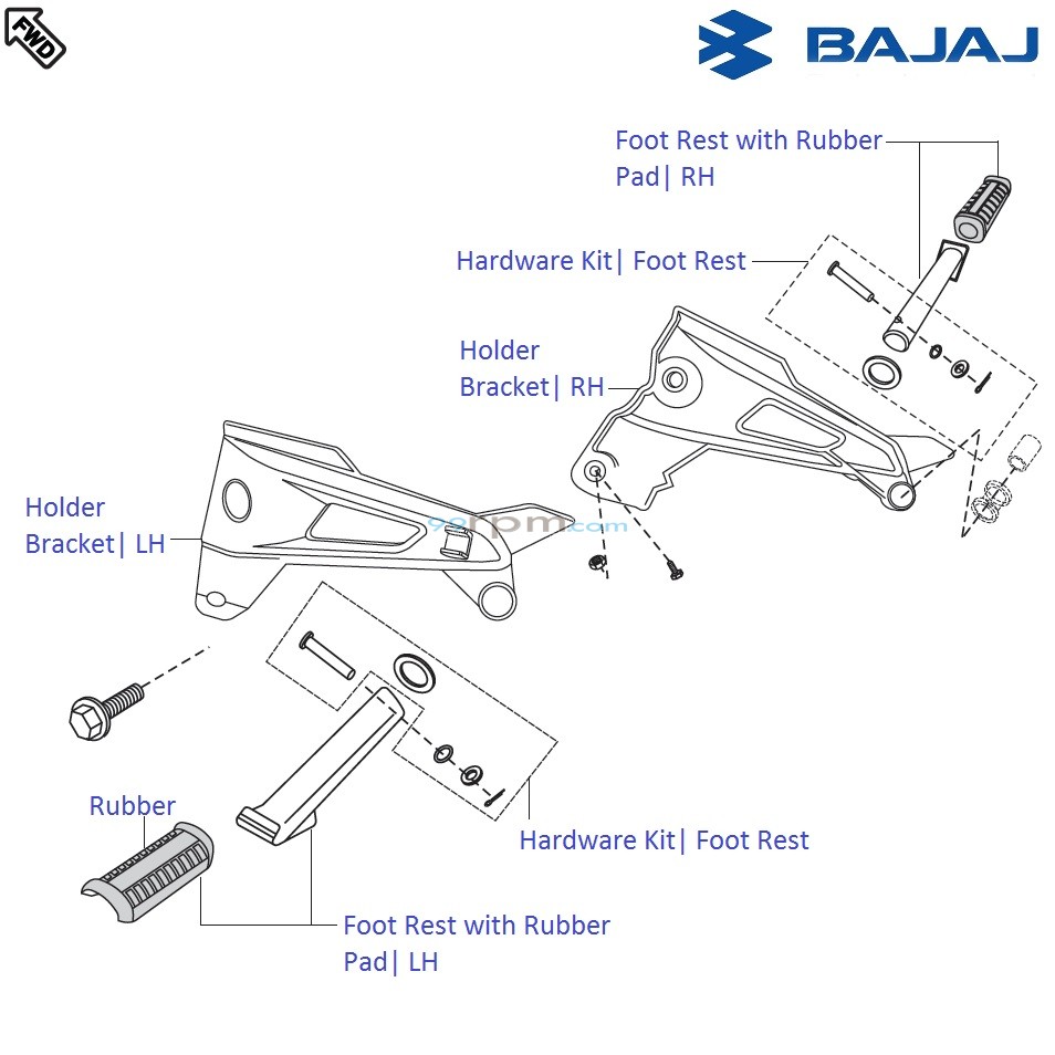 Bajaj Pulsar 220S DTSi Rear Foot Rest