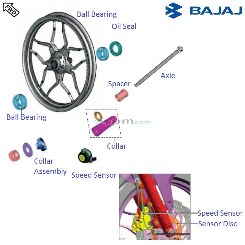 Bajaj Pulsar RS200 BS3 2015 16 Front Wheel Hub