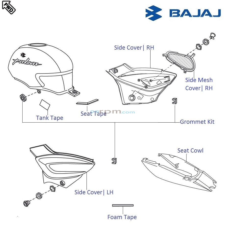 Bajaj pulsar 220 side panel price hot sale