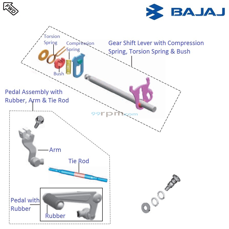 Bajaj Pulsar RS200 BS3 2015 16 Gear Change Pedal