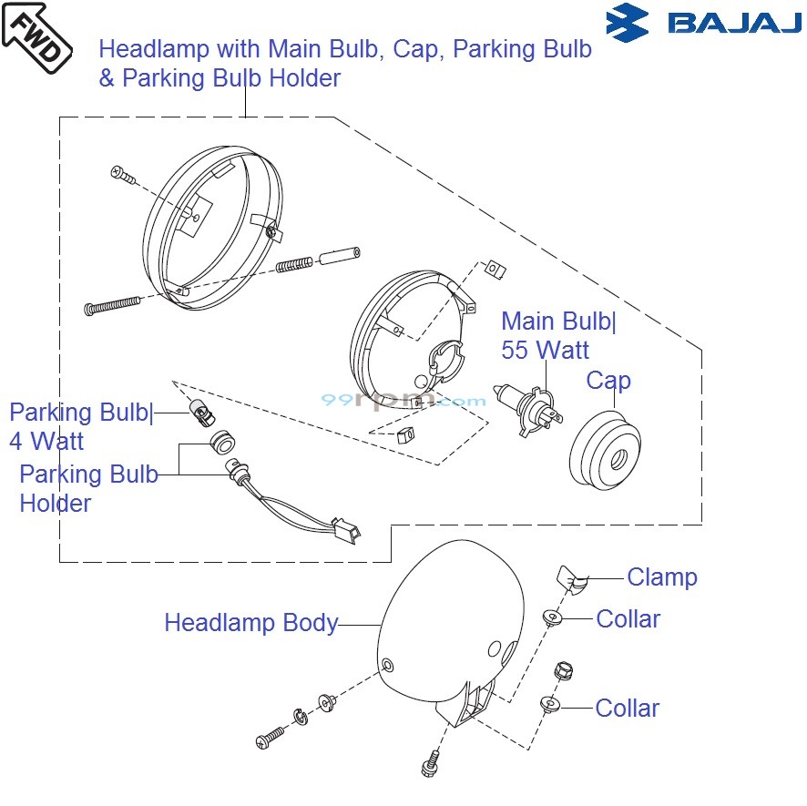 Bajaj avenger headlight cover clearance