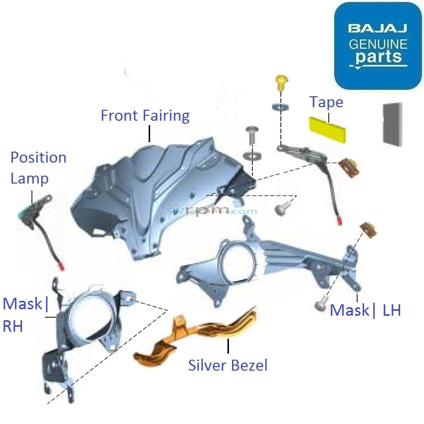 Front fairing pulsar rs 200 top