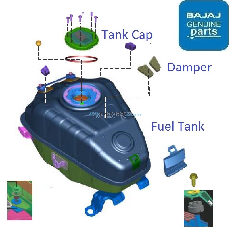 Pulsar rs 200 fuel tank top