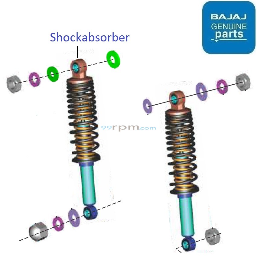 Platina 100 BS6 2020 21 Rear Suspension Shockabsorber
