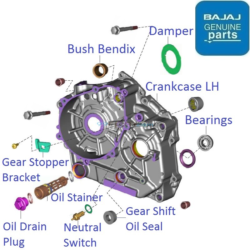 Platina 100 BS6 2020 21 Left Side Engine Crankcase