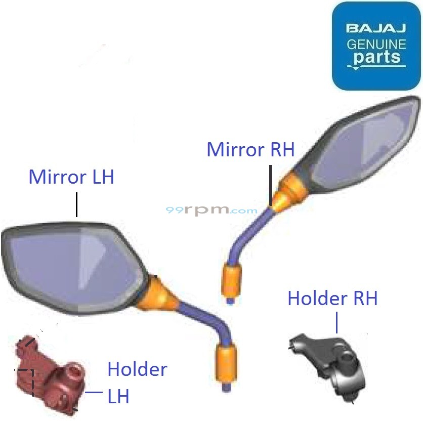 Platina 100 BS6 2020 21 Side Rear View Mirror