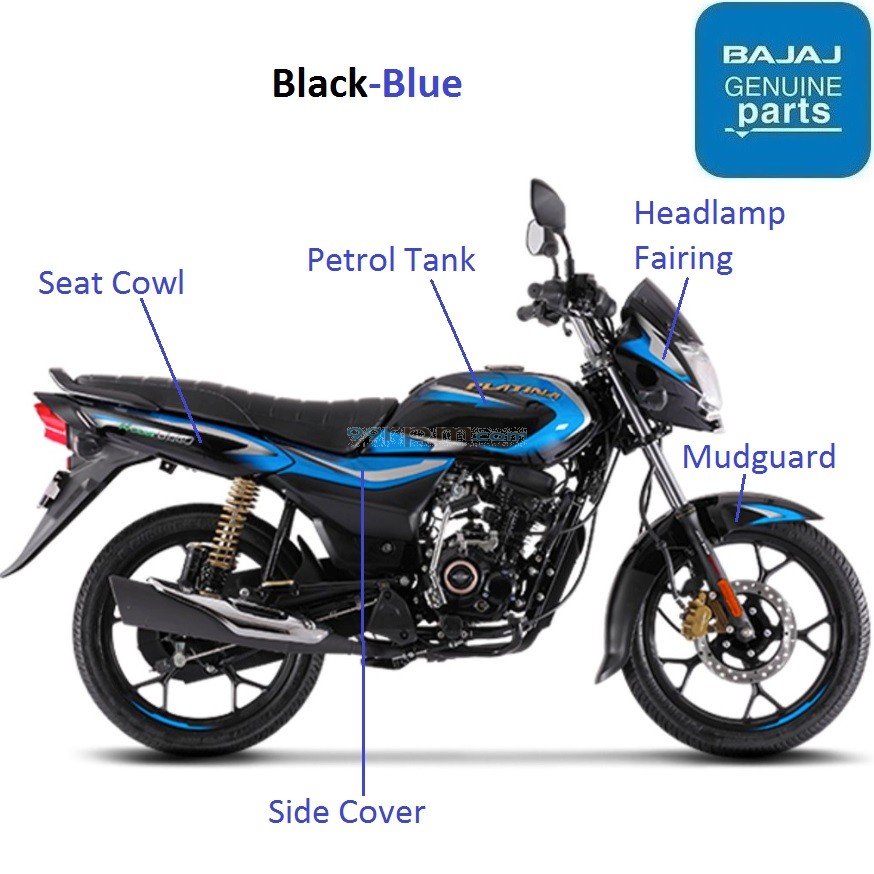 Platina 110 H Gear BS6 2020 21 Black Paint Blue Decal color theme painted