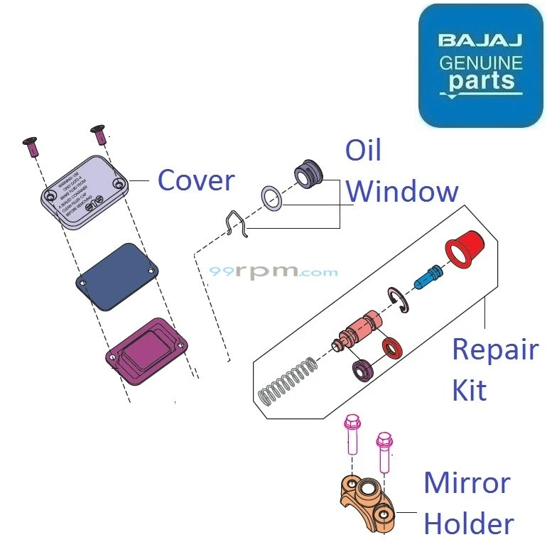 Bajaj Pulsar 150 Twin Disc UG5 BS4 Front Brake Cylinder Components