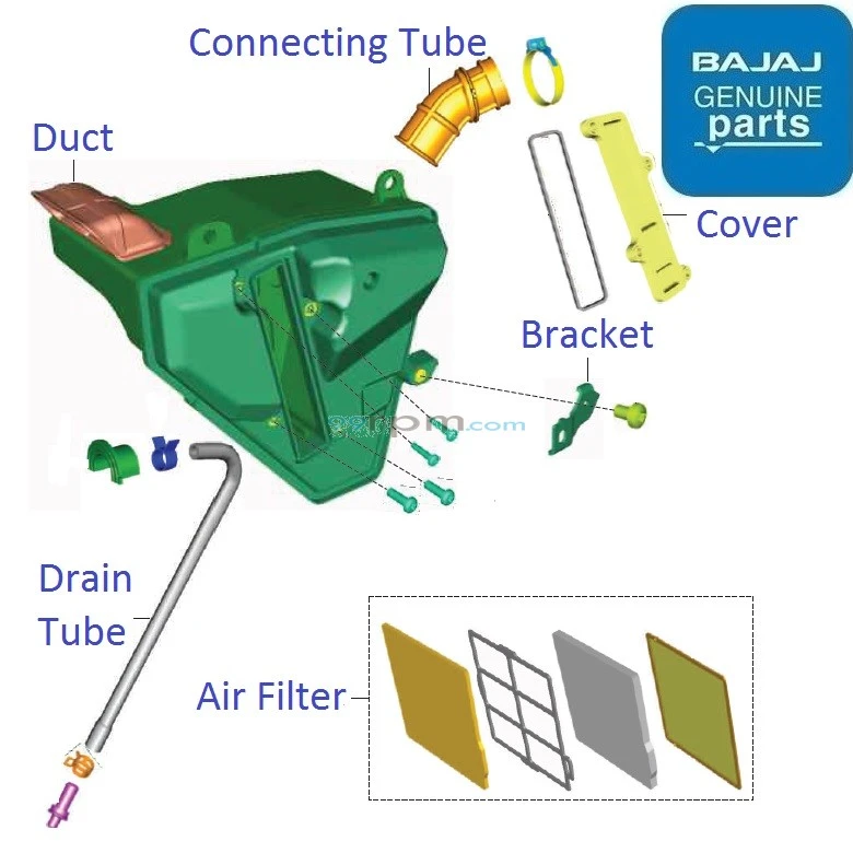 Bajaj Pulsar 180 BS4 UG5 Air Cleaner Components