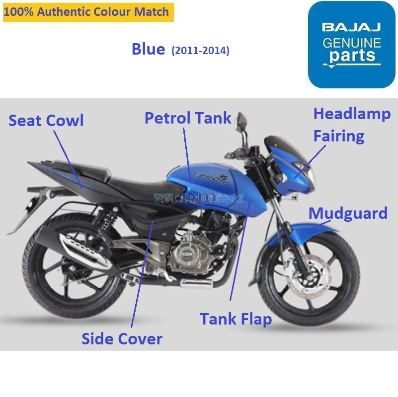 Pulsar 180 UG4 BS3 Blue Color 2011 2014 Painted Parts i.e. Fuel Tank Seat Cowl Side Cover Mudguard
