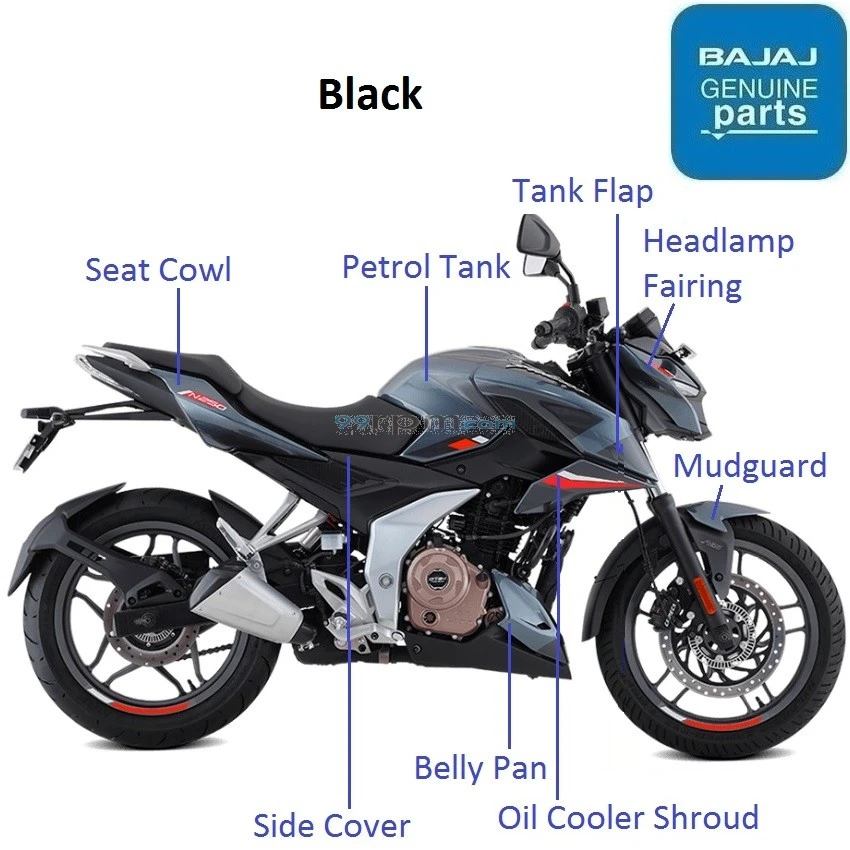 Bajaj Pulsar N250 Single ABS 2021 23 Black Painted Parts