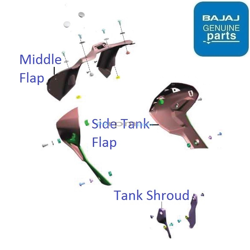 Bajaj Pulsar P150 Single Disc 2022 23 Tank Flap