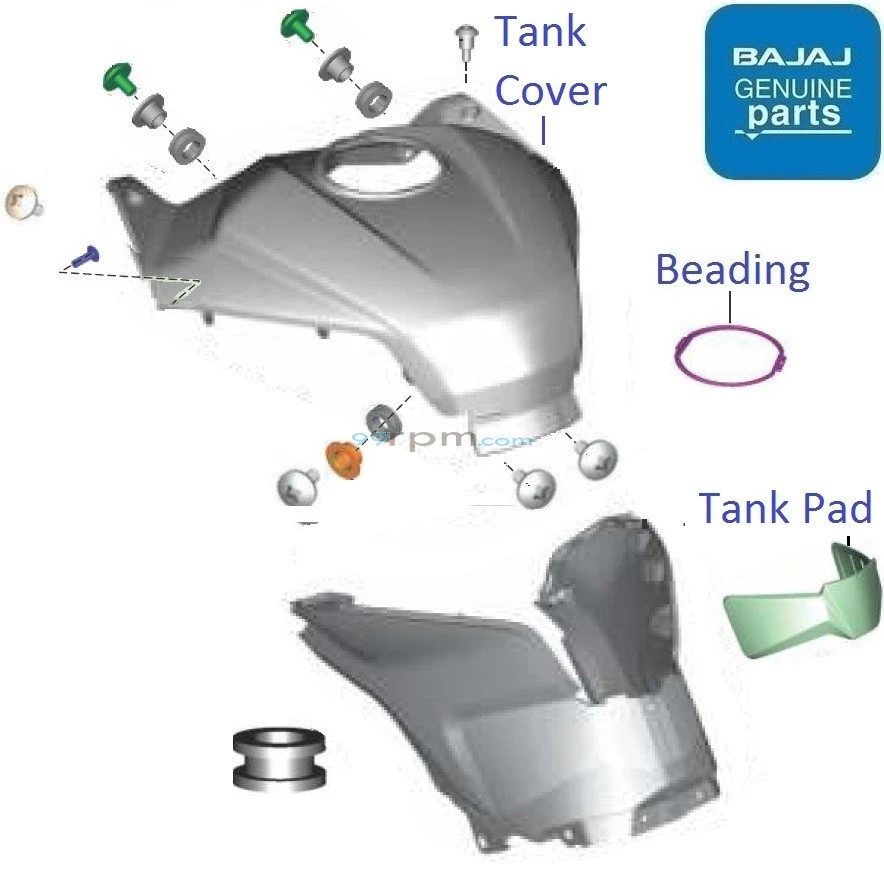 Bajaj Pulsar RS200 BS6 2021 2023 Tank Cover