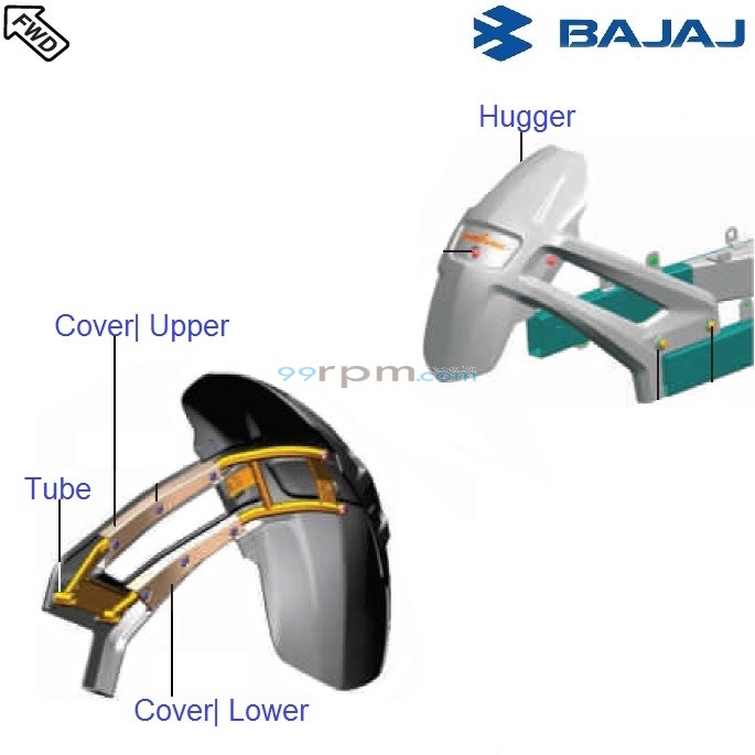 Bajaj Pulsar RS200 BS3 2015 16 Rear Hugger