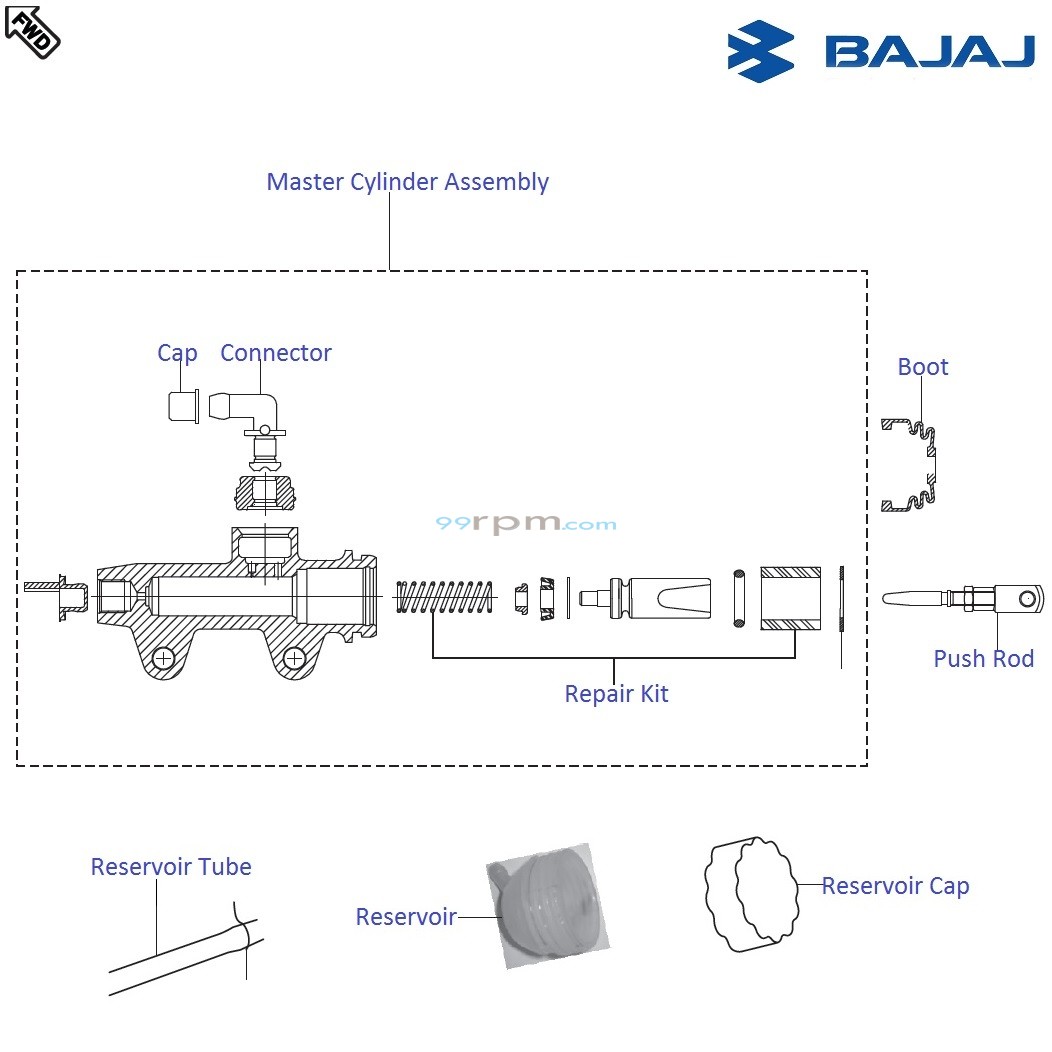 Bajaj Pulsar 220F DTS i Rear Brake Master Cylinder