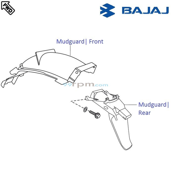 Bajaj Pulsar 220S DTS i Rear Mudguard