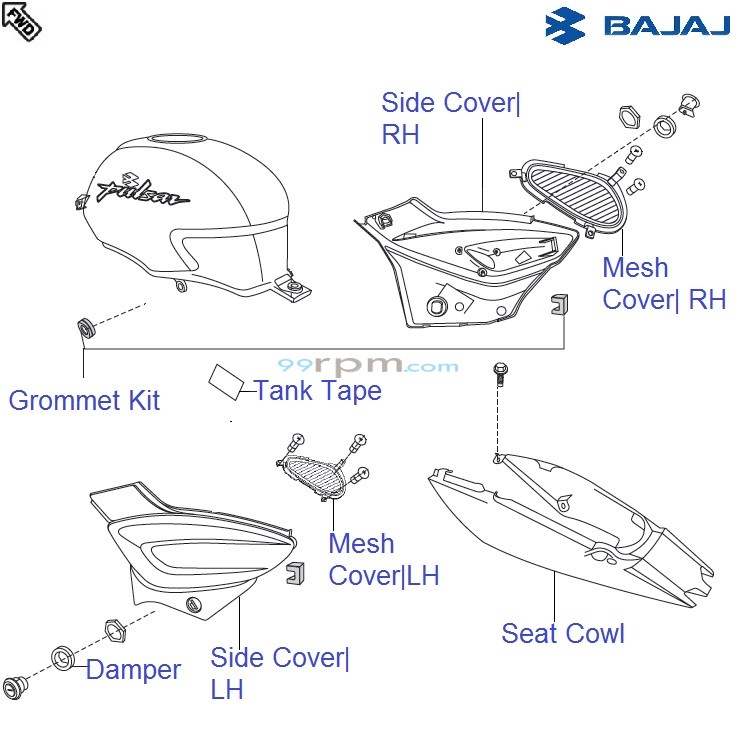 Bajaj Pulsar 150 UG4 DTS i Side Cover