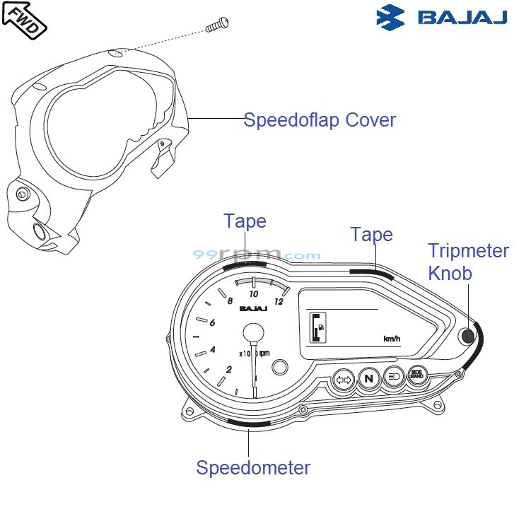 Bajaj Pulsar 150 UG4 DTS i Speedometer