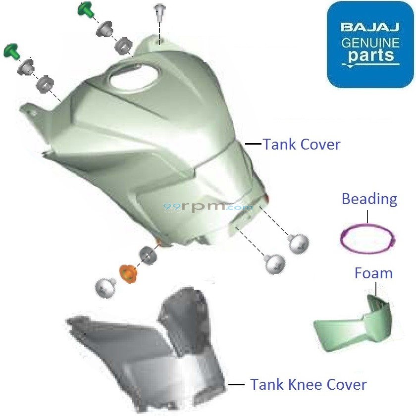 Bajaj Pulsar RS200 BS4 DTSi Tank Cover
