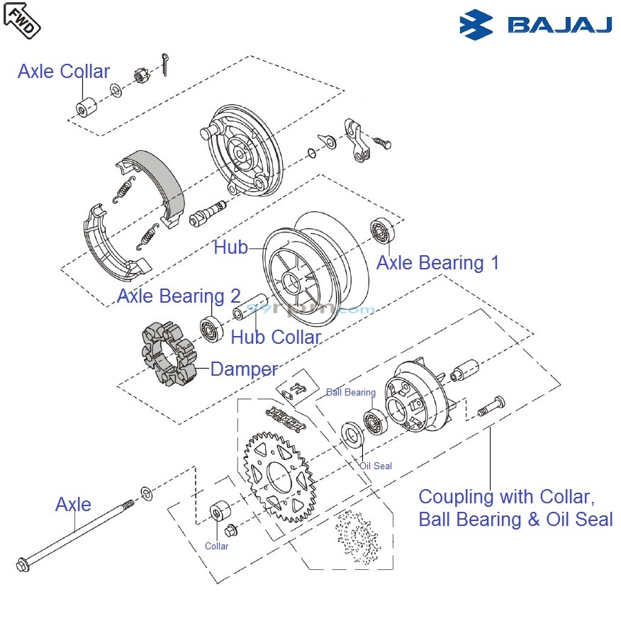 Bajaj Avenger 180 DTSi Rear Wheel Hub