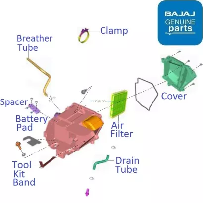Bajaj Ct110 Cbs 2019 Air Filter Components