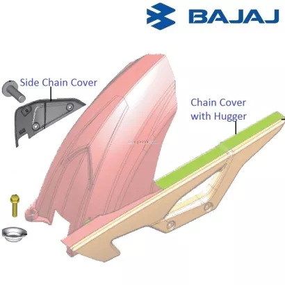 Bajaj Pulsar 200NS Chain Cover with Hugger