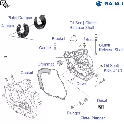 Bajaj Pulsar 150 UG4 DTS i Complete Clutch Cover Crankcase Cover Unit