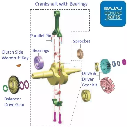 Bajaj Pulsar NS200 BS4 2017 19 Crankshaft